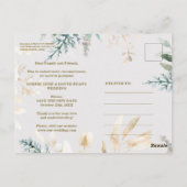 Whimsical Groen Gouden Wijziging Van Plannen Trouw Briefkaart (Achterkant)