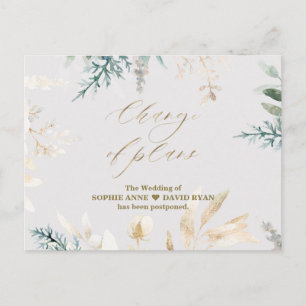 Whimsical Groen Gouden Wijziging Van Plannen Trouw Briefkaart
