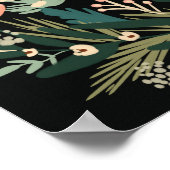 Whimsical Groen Roze Bloemen Welkom Baby shower Poster (Hoek)