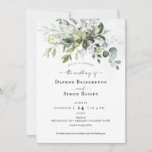 Whimsical groen script bruiloft uitnodiging (Voorkant)