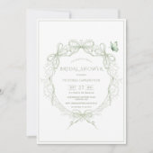 Whimsical Groen Vintage Bruiloft Feest Kaart (Voorkant)