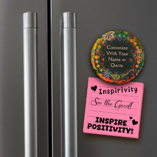 Whimsical Groene Bloemen Plezier Pas uw eigen aan Magneet