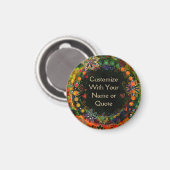 Whimsical Groene Bloemen Plezier Pas uw eigen aan Magneet (Voorkant / Achterkant)