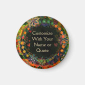 Whimsical Groene Bloemen Plezier Pas uw eigen aan Magneet (Voorkant)