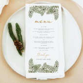 Whimsical Groene en Gouden Pijnstok Bruiloften Menu