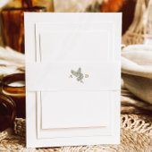 Whimsical Groene en Gouden Pine Cone Bruiloft Uitnodigingen Wikkel