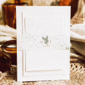 Whimsical Groene en Gouden Pine Cone Bruiloft Uitnodigingen Wikkel