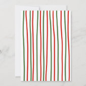 Whimsical Groene en Rode Hand Getrokken Kerstfeest Kaart (Achterkant)