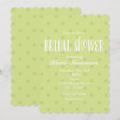Whimsical groene polka BRUIDSSHOWER Uitnodiging (Voorkant / Achterkant)