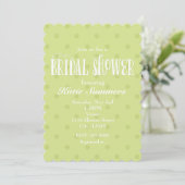 Whimsical groene polka BRUIDSSHOWER Uitnodiging (Staand voorkant)