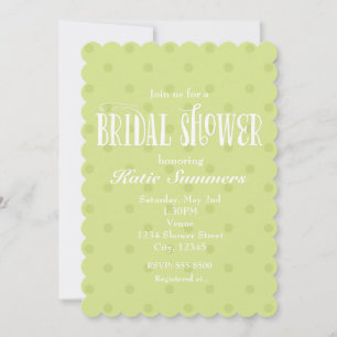 Whimsical groene polka BRUIDSSHOWER Uitnodiging