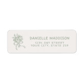 Whimsical groene verse bridal shower etiket (Voorkant)