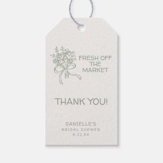 Whimsical Groene Verse Bruidsborrel Cadeaulabel (Voorkant)