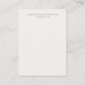 Whimsical groene verse bruidsdouche informatiekaartje (Achterkant)