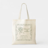 Whimsical groene verse bruidsdouche tote bag (Achterkant)