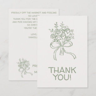 Whimsical groene verse bruidsfeest cadeau bedankkaart