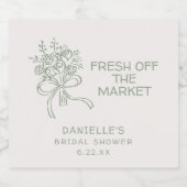 Whimsical Groene Verse Fris Van De Markt Bruidsbor Sparkling Wijnetiket (Enkel label)