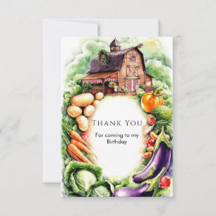 Whimsical Groenten Boeren Markt Verjaardag Bedankkaart