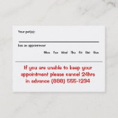 Whimsical Grooming Business and Appointment Card Afsprakenkaartje (Achterkant)