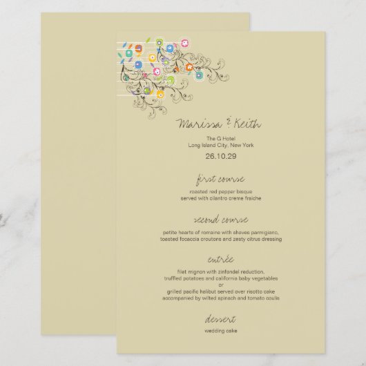 Whimsical Groovy Flower Garden Chic Wedding Party (Voorkant / Achterkant)