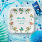 Whimsical Groovy Psychedelic Mushroom Verjaardag Papieren Bordje (Feest)