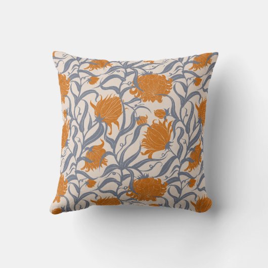 Whimsical Grote Bloem Herfst Kleur Kussen (Achterkant)