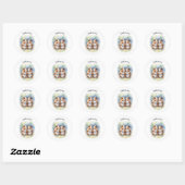 Whimsical Guinea Pigs on a Swing Personalized Ronde Sticker (Vel)