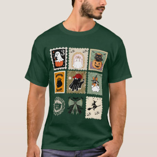 Whimsical Halloween Animal Stamp Collection friend T-shirt