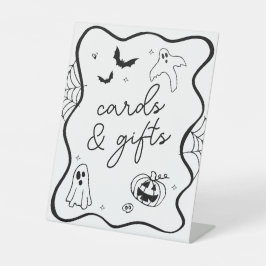 Whimsical Halloween Baby shower Kaarten en geschen Reclamebord Met Voetstuk