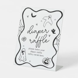 Whimsical Halloween Baby shower Luier Raffle Reclamebord Met Voetstuk