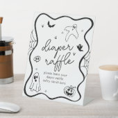 Whimsical Halloween Baby shower Luier Raffle Reclamebord Met Voetstuk (Insitu)