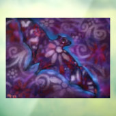 Whimsical Halloween Bat Abstract Paarse Blauw Raamsticker (Vel 3)