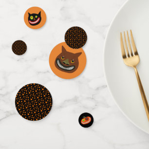 Whimsical Halloween Cats Oranje sterren Confetti