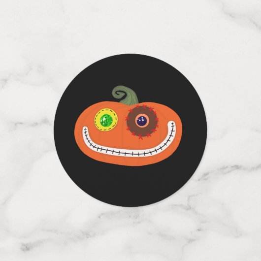 Whimsical Halloween Cats | Oranje sterren Confetti (Kleine voorkant)