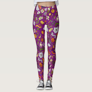 Whimsical Halloween Design op paarse Leggings