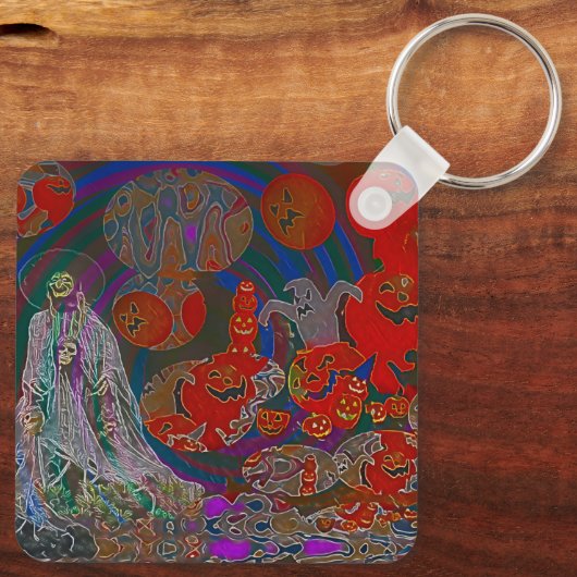 Whimsical Halloween Dreams Sleutelhanger (Achterkant)