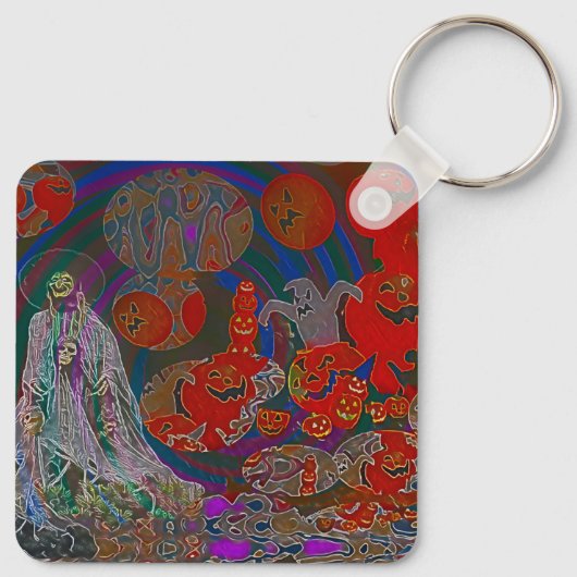 Whimsical Halloween Dreams Sleutelhanger (Achterkant)