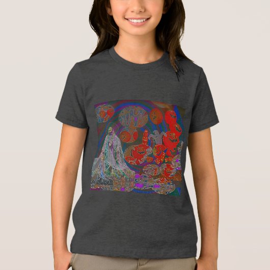 Whimsical Halloween Dreams Tri-Blend Shirt (Voorkant)