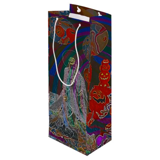 Whimsical Halloween Dreams Wijn Cadeautas (Achterkant Gekanteld)