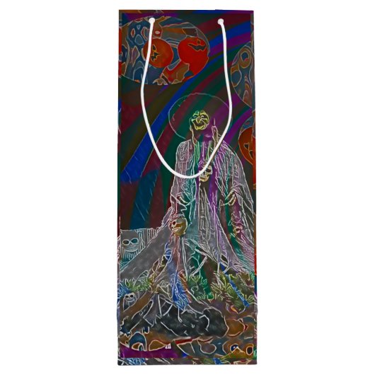 Whimsical Halloween Dreams Wijn Cadeautas (Achterkant)