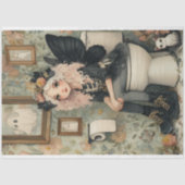 Whimsical Halloween Fairy en Cat Decoupage Tissuepapier (Voorkant)