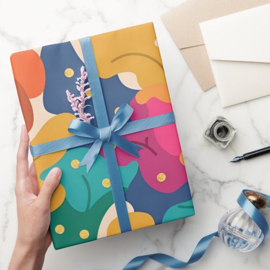 Whimsical Halloween Fall laat een naadloos patroon Cadeaupapier (Geschenken)