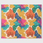 Whimsical Halloween Fall laat een naadloos patroon Cadeaupapier (Vlak)