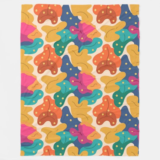 Whimsical Halloween Fall laat een naadloos patroon Fleece Deken (Voorkant)