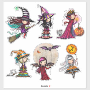Whimsical Halloween-figuren van Molly Harrison Sticker