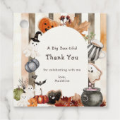 Whimsical Halloween Ghost Pumpkin Baby shower dan Bedankjes Labels (Voorkant)