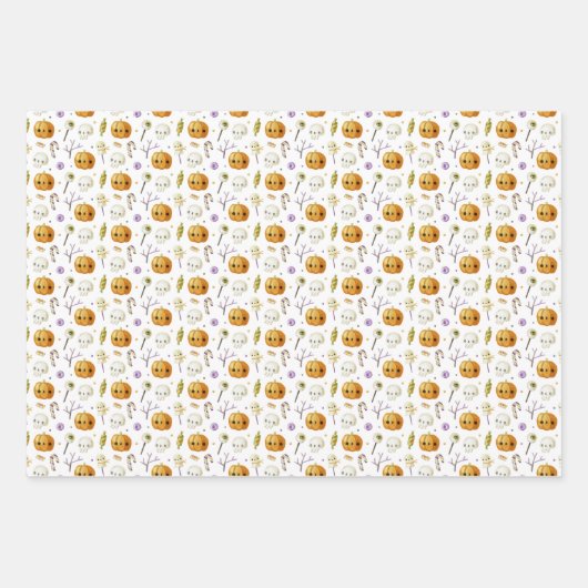 Whimsical Halloween Gift Wrapping Paper 3 Pack (Voorkant 3)