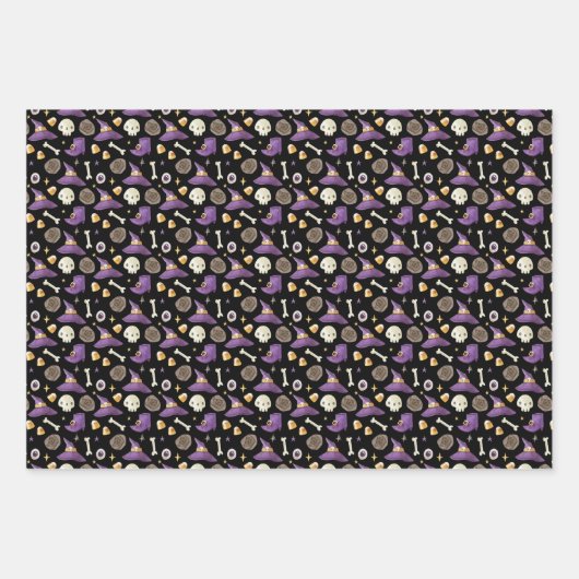 Whimsical Halloween Gift Wrapping Paper 3 Pack (Voorkant 2)