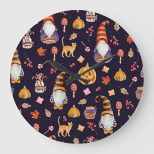 Whimsical Halloween: Gnomen & Pompoenen Grote Klok