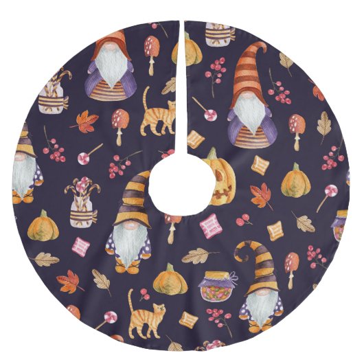 Whimsical Halloween: Gnomen & Pompoenen Kerstboom Rok (Voorkant)